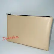 YSL Yves Saint Laurent Cosmetic Bag Makeup Pouch Clutch Purse Wallet Beige NEW