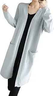 [Generic] Women's Open Front Long Cardigan Draped Kimono Knit Sweater Loose Lounge Coat