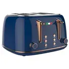 Vintage Electric 4 Slice Toaster Copper Blue Stainless Steel 1650W -Not DeLonghi