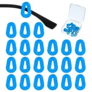 Water Drop Shape Eye Glasses Ear Grip, 12 Pairs Hook with Box, Light Blue