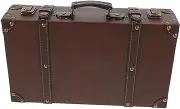 WEKAMOS Suitcase Vintage Decor Props Luggage Small Decorative Trunk Wooden Chest Vintage Storage Trunk Travel Trunk Wooden Treasure Chest Wood Storage Trunk Photo Prop Leather Light Brown