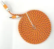 PEZAX Replacement Knitted Micro-USB Charging Cable - Orange