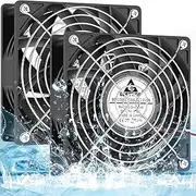 GDSTIME 120mm x 38mm 12V DC IP68 Waterproof Fan, High Speed Dual Ball Bearing Brushless Computer PC Case Exhaust Cooling Fan 2Pin for RV Refrigerator Solar Battery Box Ventilation, 2 Pack
