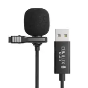 Mini USB Microphone Unidirectional USB A Lavalier MIC for PC Computer Laptop ...