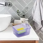 Soap Dispenser And Scrubber Holder Sink Countertop Organizer, Multifunctional