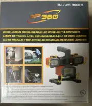LED Worklight & Spotlight, Rechargeable, 2000 Lumens, ePower360 by Sirius