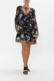 A-LINE GATHERED PANEL DRESS NUBIAN NIGHTS