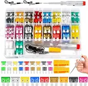 Car Fuse Assortment Kit, 306pcs Boat Truck SUV Auto Automotive Assorted Replacement Blade Fuses Standard & Mini Low Profile Mini-2A 5A 7.5A 10A 15A 20A 25A 30A 35A with Puller Circuit Tester
