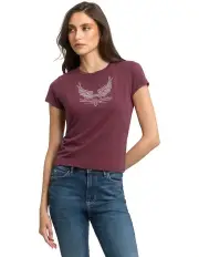 [Guess] Short Sleeve Studded Wings Logo R5 Tee in Red Noir Multi