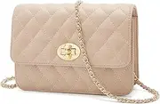 [FOXLOVER] Small Quilted Crossbody Bags for Women Faux Leather Chain Trendy Purses Adjustable Shoulder Strap Magnetic Closure