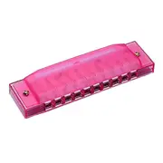 Beginner Harmonica Plastic Music Instrument Aid for Children Pop Music Practice 4.3 1.1 0.9in 1Pcs Pink 11.00X2.80X2.30CM
