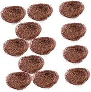 GANAZONO 16Pcs Artificial Bird Nest Tray for Home Decor Rustic Style Nest Ornaments for Easter Party Favors Garden Decoration and Bird Hideouts