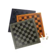 Folding Mat Chess Board Carpet Pad Flat Game Roll Up Embossed Universal Leather