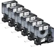 KCMYTONER 6 Pack Compatible for Dymo Rhino 18051 6mm 1/4 inch Black on White Industrial Heat Shrink Tube Labels for Rhino 3000 4200 5000 5200 3M Label Maker Refills