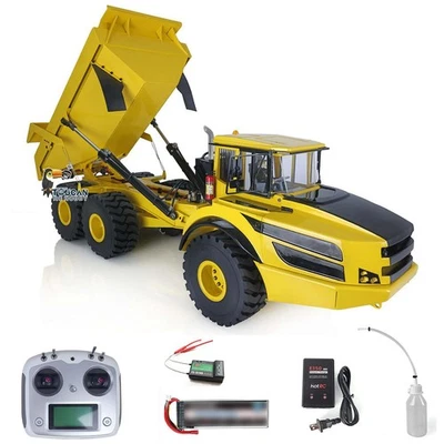 1/14 Metal 6*6 Hydraulic Lifting RC RTR Articulated Truck Dumper W/ Lights Sound