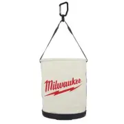 Milwaukee Utility Bucket Tool Bag 12" Impact Resistant Molded Base, Canvas White
