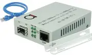 Fiber to Ethernet Converter | Open SFP slot Gigabit to RJ45 10/100/1000 Fiber...
