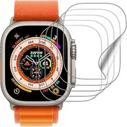 5 Pack Screen Protector for Apple Watch Ultra ultra2 49mm, Bubble Free Scratch Resistant Screen Film for iwatch Ultra ultra2 49mm TPU Touch Sensitive HD Screen Foil for Ultra ultra2 49mm Accessory