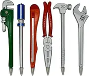 Maydahui 5 PCS Tool Ballpoint Pens Black Ink Hardware Shape Pen Pipe Wrench Pincer Pliers Art Knife Spanner Hammer Screwdriver Design for Shool Student Home (Style Random Delivery)