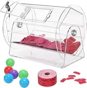 VEVOR Acrylic Raffle Drum, Holds 5000 Tickets or 200 Raffle Balls, Professional Raffle Ticket Spinning Cage with 2 Keys, Transparent Lottery Spinning Drawing, Raffle Ticket Box for Lottery Games Bingo