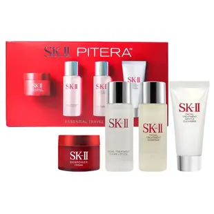 SK-II 體驗旅行組(潔面乳20g+亮采水30ml+青春露30ml+活膚霜15g)_國際航空版