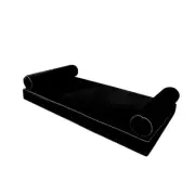 V5 Velvet Daybed Mattress Pillow Cover Complete Set Contrast Pipe Full AD374