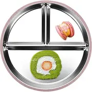 Stainless Steel Suction Plates,Three Compartments Metal Food Tray Stainless Steel Dishes - Non-Stick Divided Serving Tray Metal Dishes for Vegetables Fruits Meat