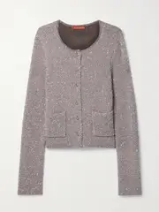 [Altuzarra] Altuzarra - Welles Sequin-embellished Knitted Cardigan - Silver - medium medium Silver