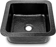 Monarch Abode 19193 Matte Black Hand Hammered Glasgow Dual Mount Bar Prep Sink (12 inches)