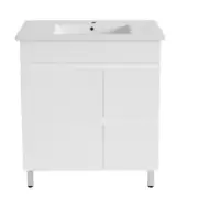 750*370mm Slim Vanity with Ceramic top Bathroom Vanity Gloss White MDF Cabinet