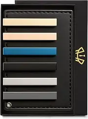 [Aolvo] Tie Clips for Men, Shiny & Matte Necktie Tie Bar Pinch Clips, Valued Pack in a Gift Box (6, Morden), Morden, Metal, Agate