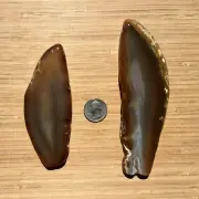 2 Polished Agate Rock Slices Brown Crystals with Natural Colors Banded Patterns