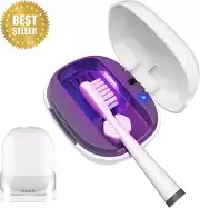 UV Toothbrush Sanitizer & Holder - Portable, Rechargeable, Light Cleaning, White