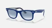 Ray Ban Wayfarer RB2140F 13193F 54-18 Blue on Vichy Blue / White