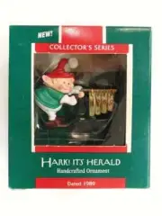 Hallmark Hark! It's Herald Christmas Ornament 1989 Elf Playing Chimes #1