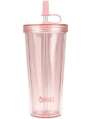 [Oasis] Double Wall Smoothie Tumbler With Straw 520ml in Strawberry