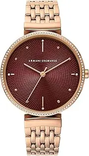 [Armani Exchange] Women's Rose Gold Stainless Steel Three-Hand Analogue Watch, 36mm