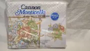 Vintage Cannon Monticello Window Garden White Floral Full Flat Sheet NEW