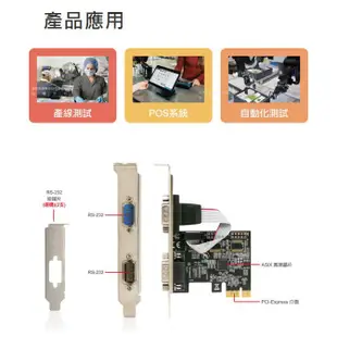 【MR3C】含稅 UPMOST 登昌恆 Uptech AX990-2S 2-port PCI-E RS-232擴充卡