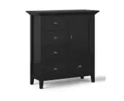 Black Solid Wood Wide Storage Furniture