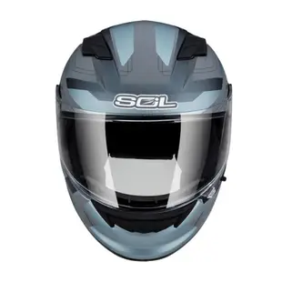 SOL 安全帽 SF-6 超新星 消光灰/藍 內藏式墨鏡 全罩 CNS加強型 SF6 | 安信商城