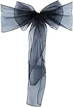 Chair Sashes,Reception Décor, 272cm X 18cm Chair Sashes Bows Tie Ribbon Wider Chair Cover Bow Pack of 100 (Red) (Color : Black)