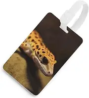 [TKJMCSW] Leopard Little Gecko Luggage Tags for Suitcases Travel Tags for Luggage Travel Bag Tags Luggage Identifiers Tags Baggage Name Tag Backpack Labels Carry Ons Tags for Men Women