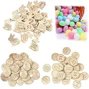 27PCS Wooden Easter Egg Reward Tokens, Family Easter Egg Basket Fillers with Egg Shell, Redeemable Reward Tokens Easter Egg Basket Stuffers for Kids Teens, Easter Egg Hunt Party Favors(Set H)