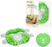 Cold Gel Ice Face Mask with Wrap - Reduce Puffiness, Migraine, Acne, Sinus, Swollen, Dark Circles - Hot Cold Compress Pack for Skin Care, Bags Under Eyes, Pain Relief of Headaches, Inflammation, TMJ