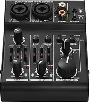 Labymos Mini 3-Channel Sound Card Mixing Console Digital o Mixer Built-in 48V Phantom Power 5V USB Powered for Home Studio DJ Network Live Broadcast Karaoke
