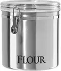 Jumbo 8" Stainless Steel Flour Clamp Canister - Airtight Food Storage Container