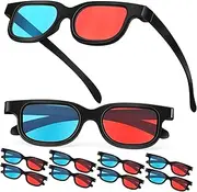 OSALADI 10pcs Viewing Glasses with Red- Lenses for Movies and Gaming Lightweight Design Compatible with Tvs Monitors and Screens for Home and Theater Use