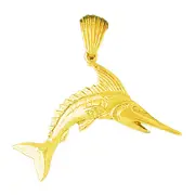 14K Gold Marlin Pendant