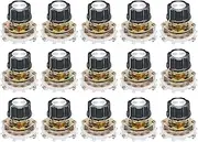 uxcell 1P11T Rotary Switch Knurled Shaft 1 Pole 11 Position Band Selector 1 Deck for TV Radio Home Machine 15 Pcs